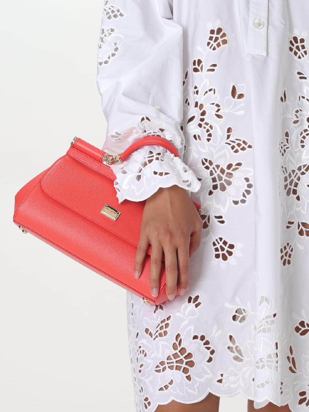 Giglio Borsa Sicily Baguette Dolce & Gabbana In Pelle A Micro Grana