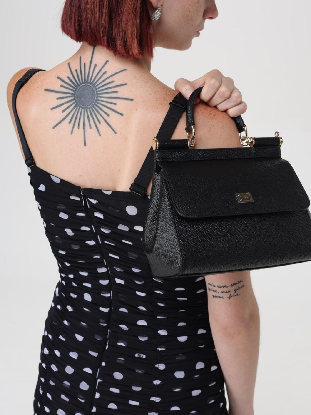 Giglio Borsa Sicily Dolce & Gabbana In Pelle A Micro Grana