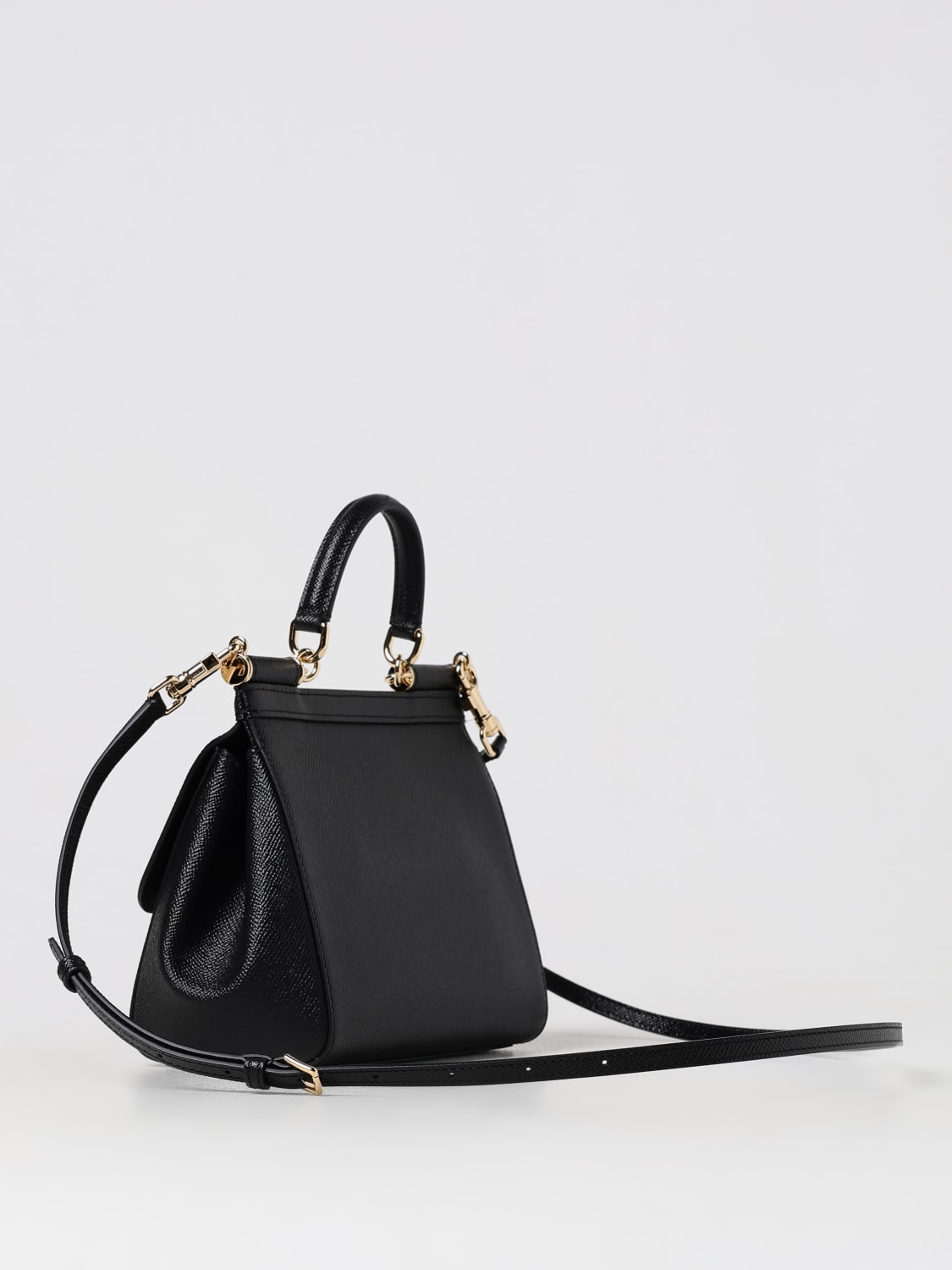 Giglio Borsa Sicily Dolce & Gabbana In Pelle A Micro Grana
