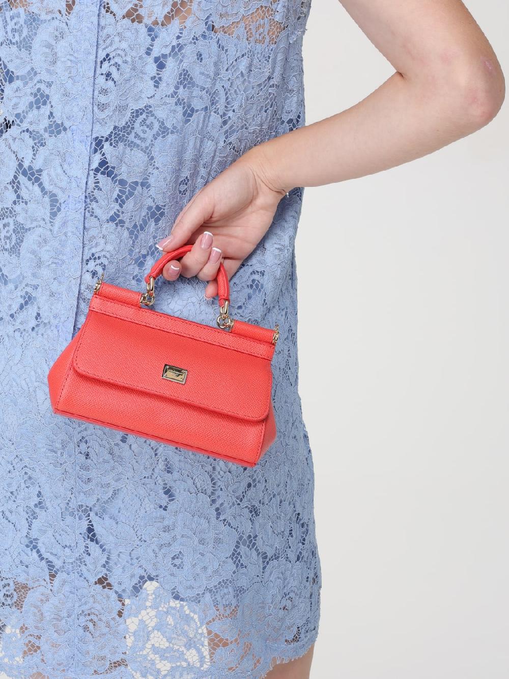 Giglio Borsa Sicily Dolce & Gabbana In Pelle A Micro Grana