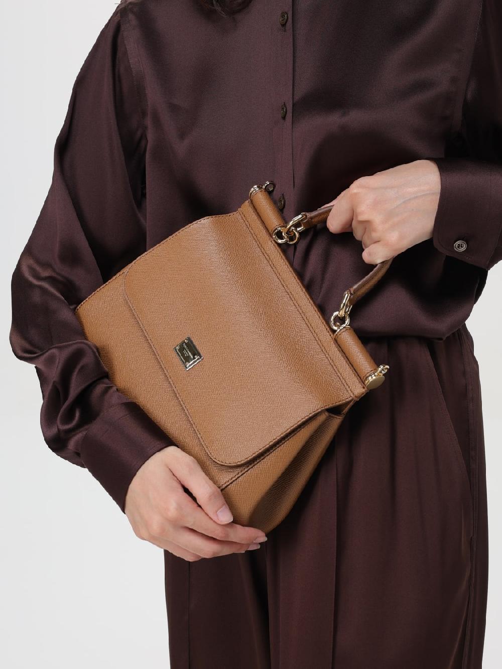 Giglio Borsa Sicily Dolce & Gabbana In Pelle A Micro Grana