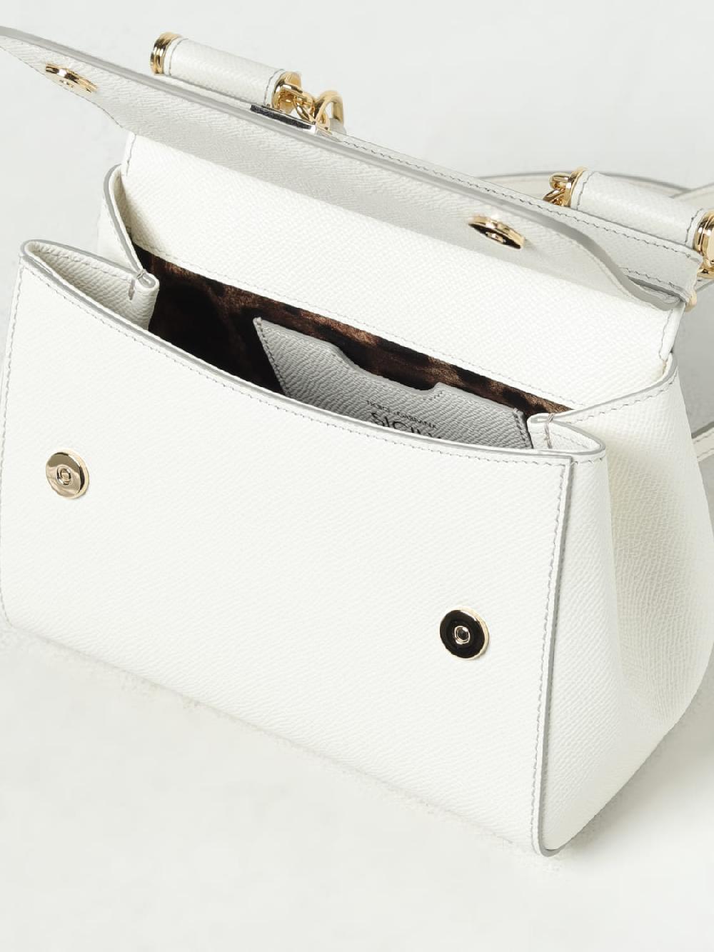 Giglio Borsa Sicily Dolce & Gabbana In Pelle A Micro Grana