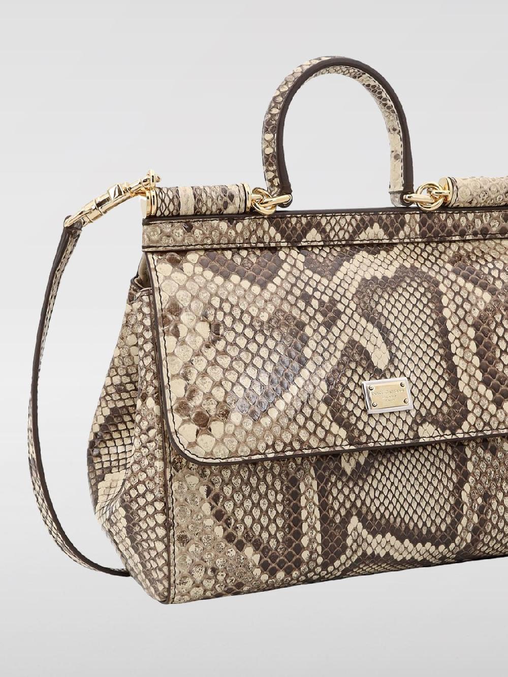 Giglio Borsa Sicily Dolce & Gabbana In Pelle Stampa Pitone