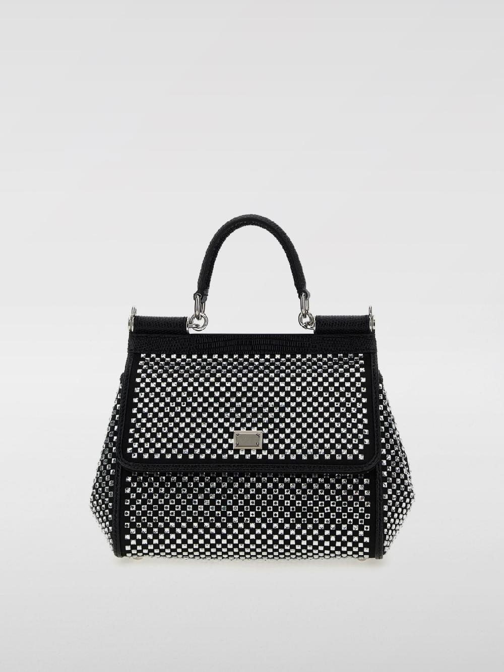 Giglio Borsa Sicily Dolce & Gabbana in tessuto e pelle con strass