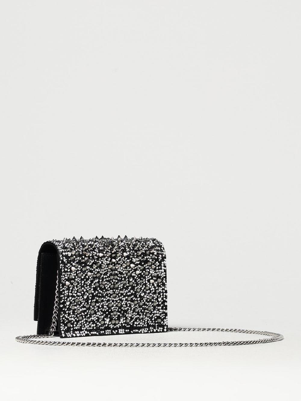 Giglio Borsa Skull Alexander McQueen In Camoscio Con Strass E Borchie All Over
