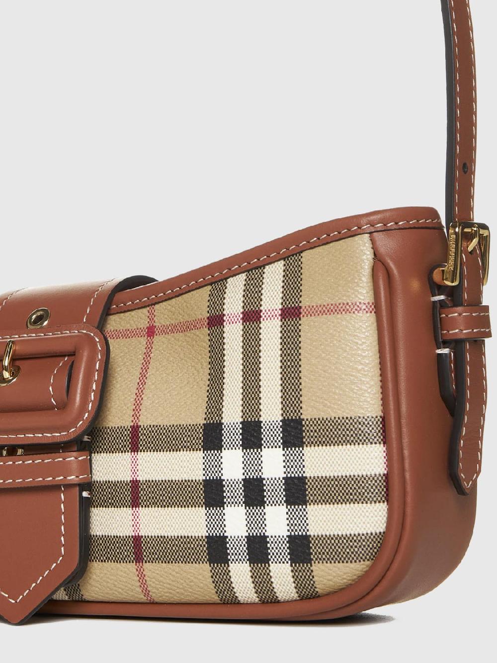 Giglio Borsa Sling Vintage Check Burberry In Cotone Spalmato E Pelle