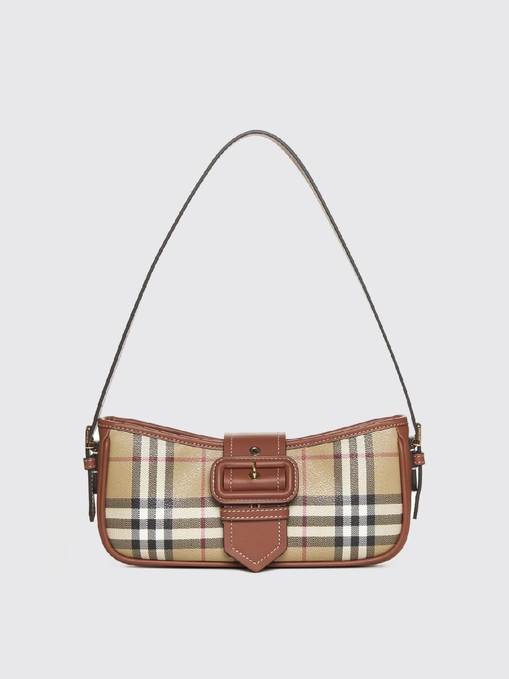 Giglio Borsa Sling Vintage Check Burberry in cotone spalmato e pelle