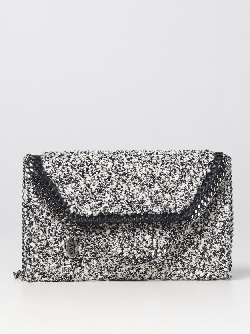 Giglio Borsa Stella McCartney in tessuto bouclé con maglia chain