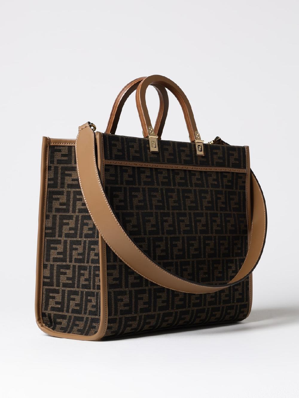 Giglio Borsa Sunshine Fendi In Tessuto Con Monogram FF Jacquard