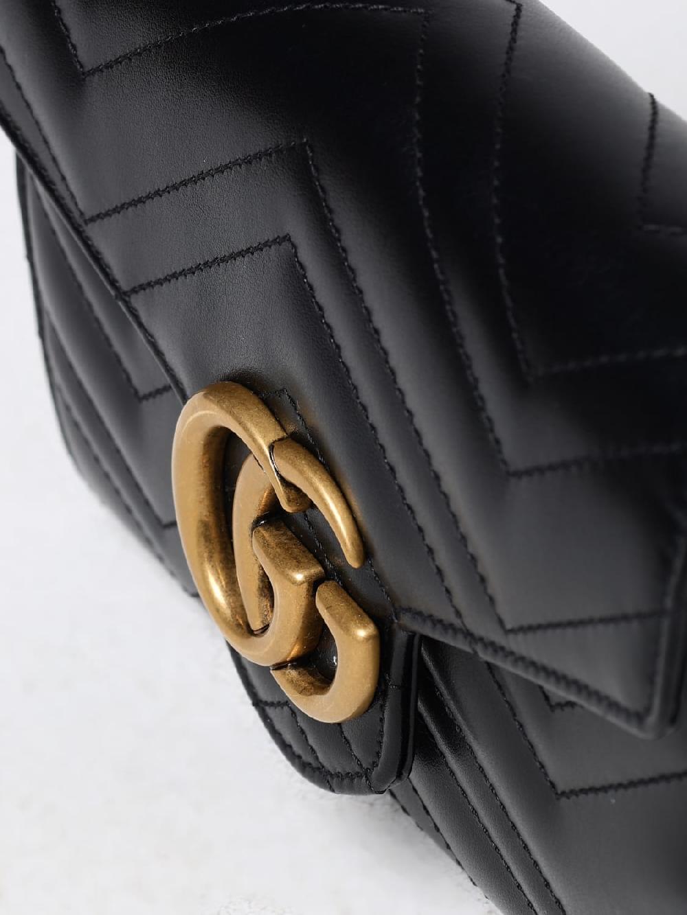Giglio Borsa Super Mini GG Marmont Gucci In Pelle Matelassé Chevron