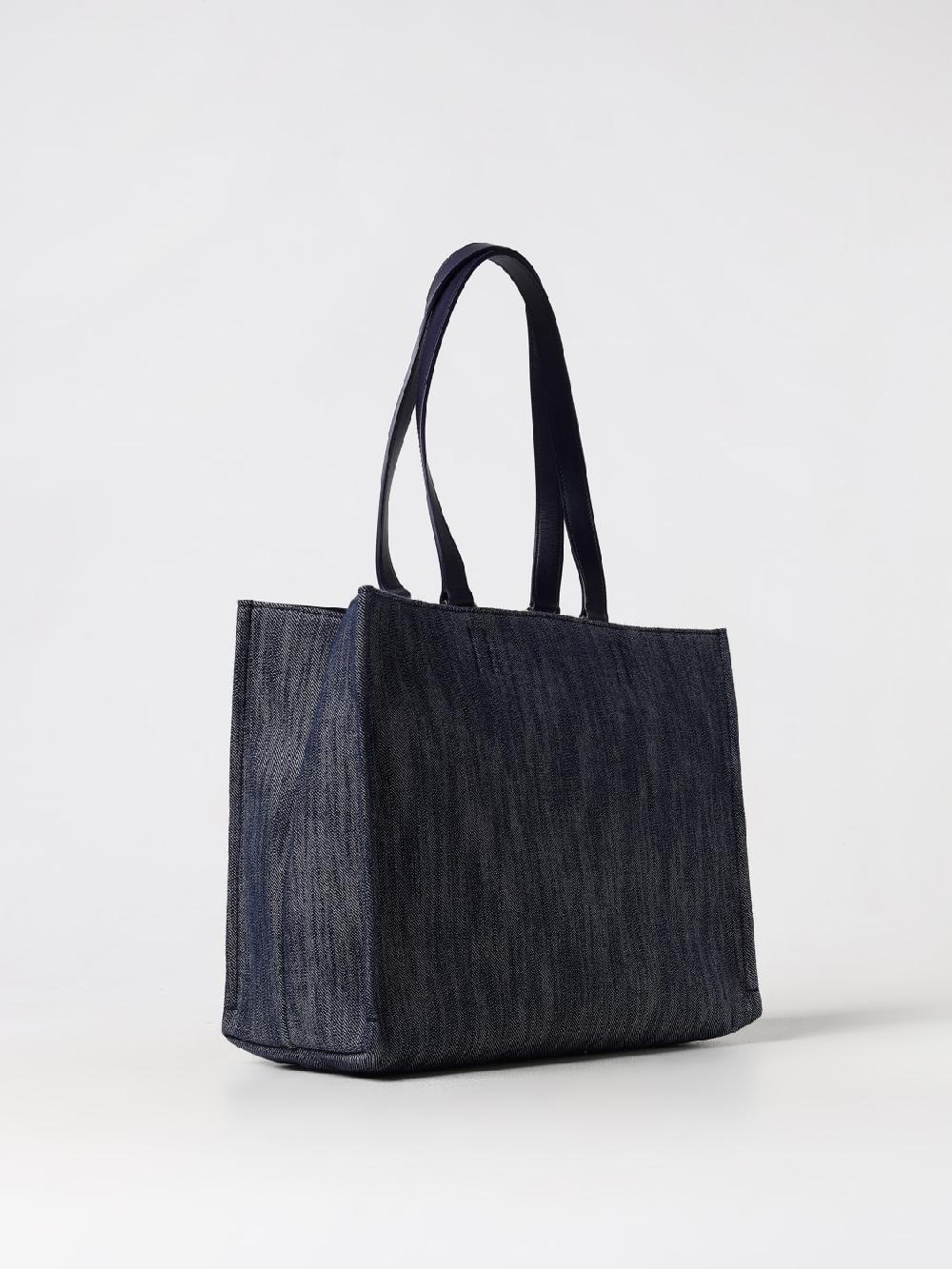 Giglio Borsa Tote Ferragamo In Denim E Pelle Con Logo Jacquard
