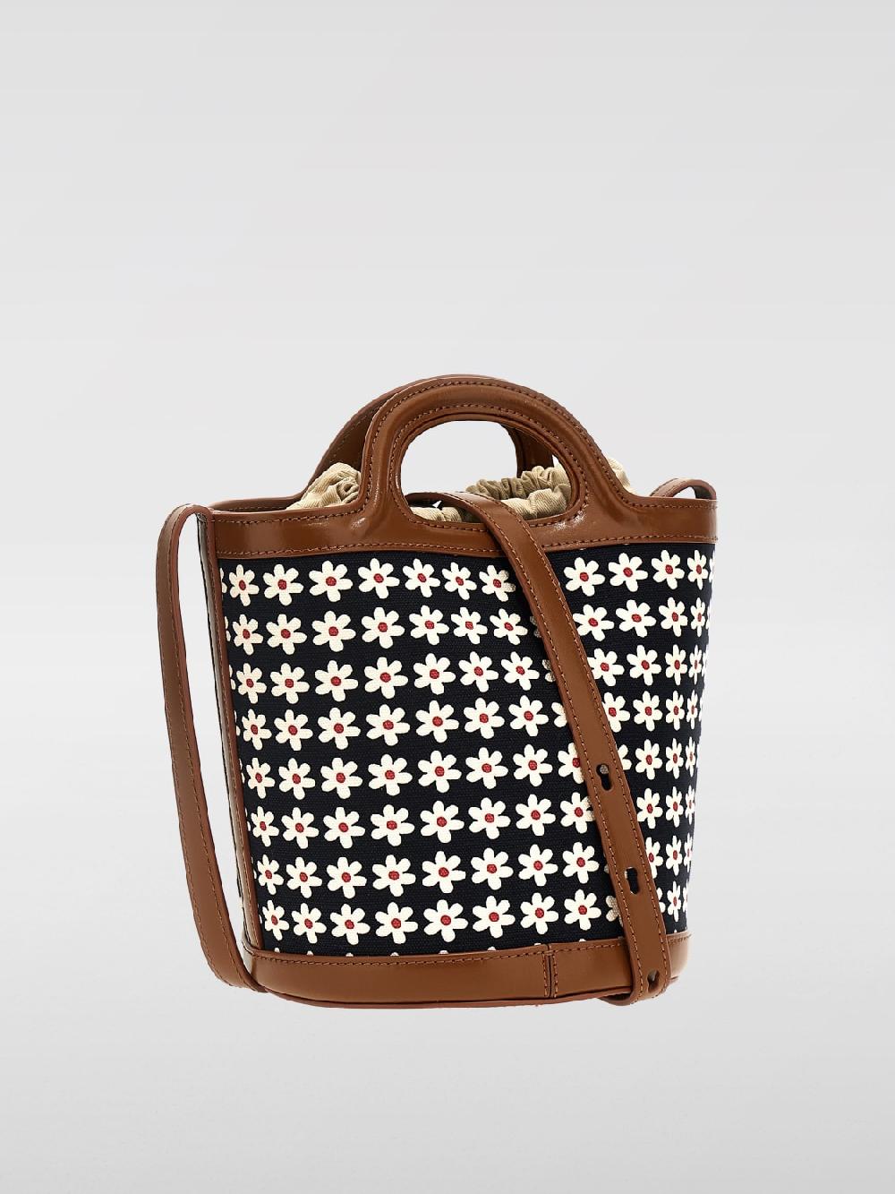 Giglio Borsa Tropicalia Marni In Canvas Stampata E Pelle