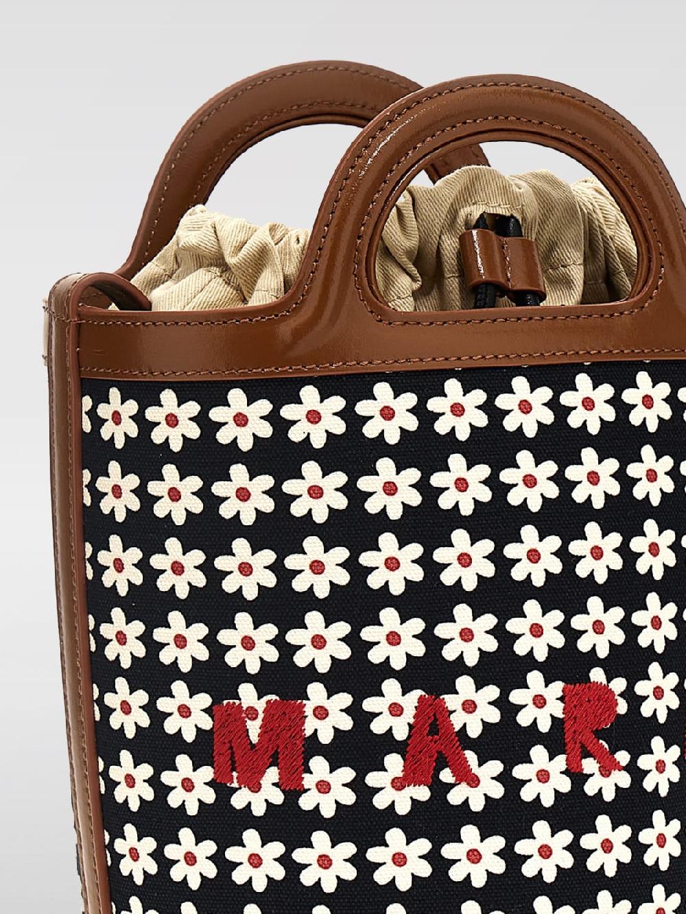 Giglio Borsa Tropicalia Marni In Canvas Stampata E Pelle