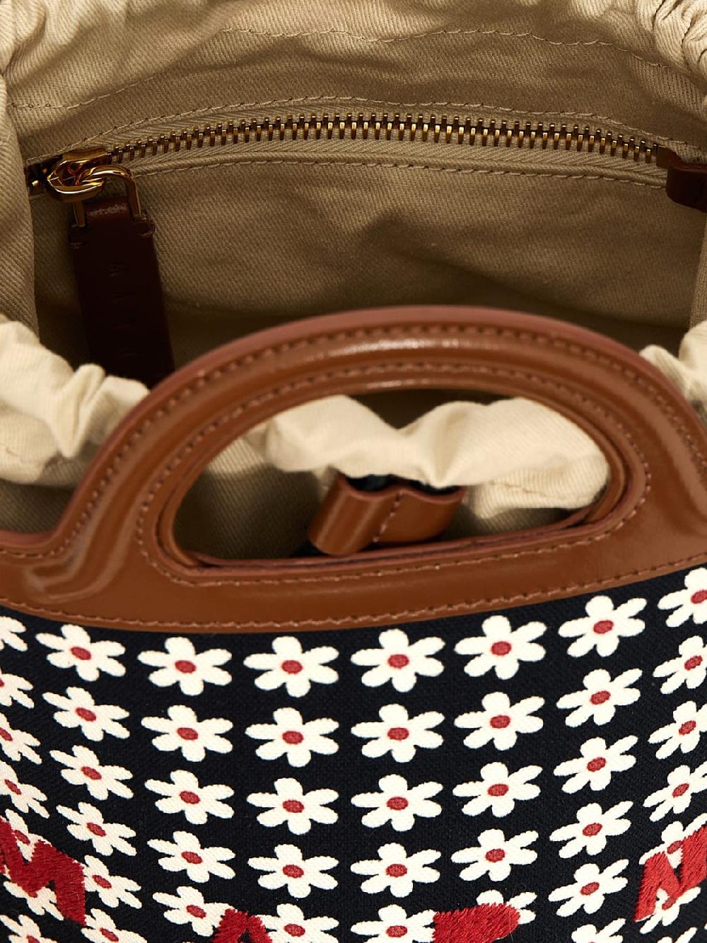 Giglio Borsa Tropicalia Marni In Canvas Stampata E Pelle