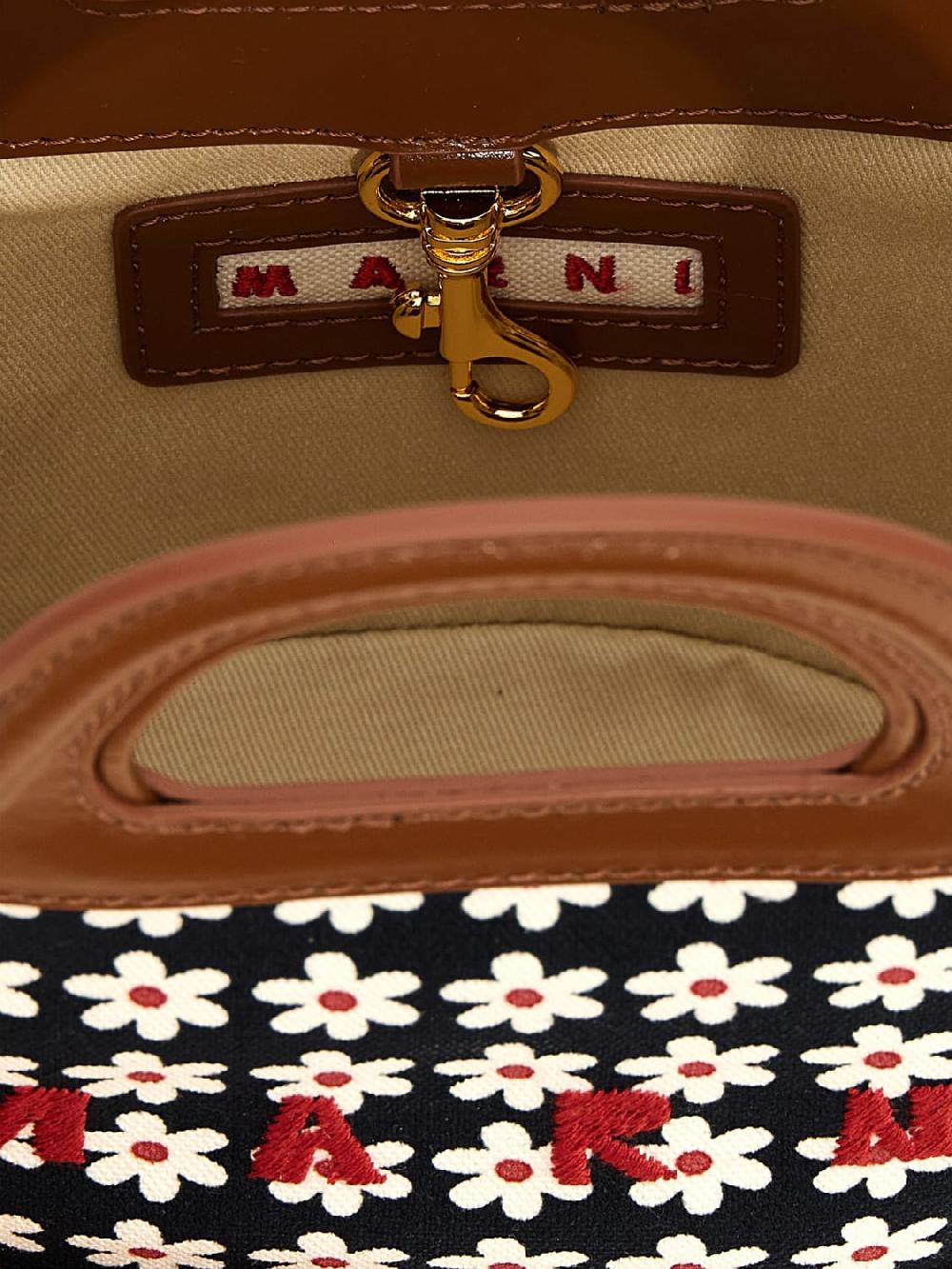 Giglio Borsa Tropicalia Marni In Canvas Stampata E Pelle