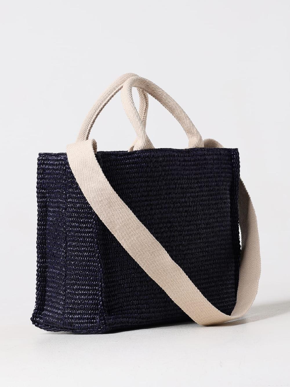 Giglio Borsa Tropicalia Marni In Rafia Intrecciata E Canvas