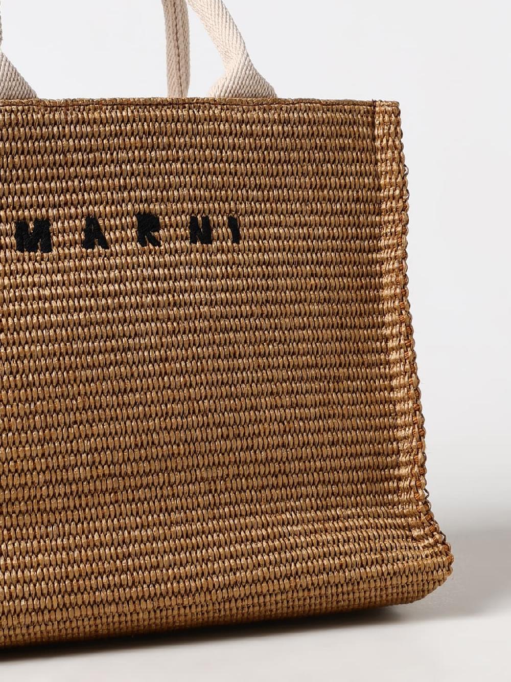 Giglio Borsa Tropicalia Marni In Rafia Intrecciata E Canvas