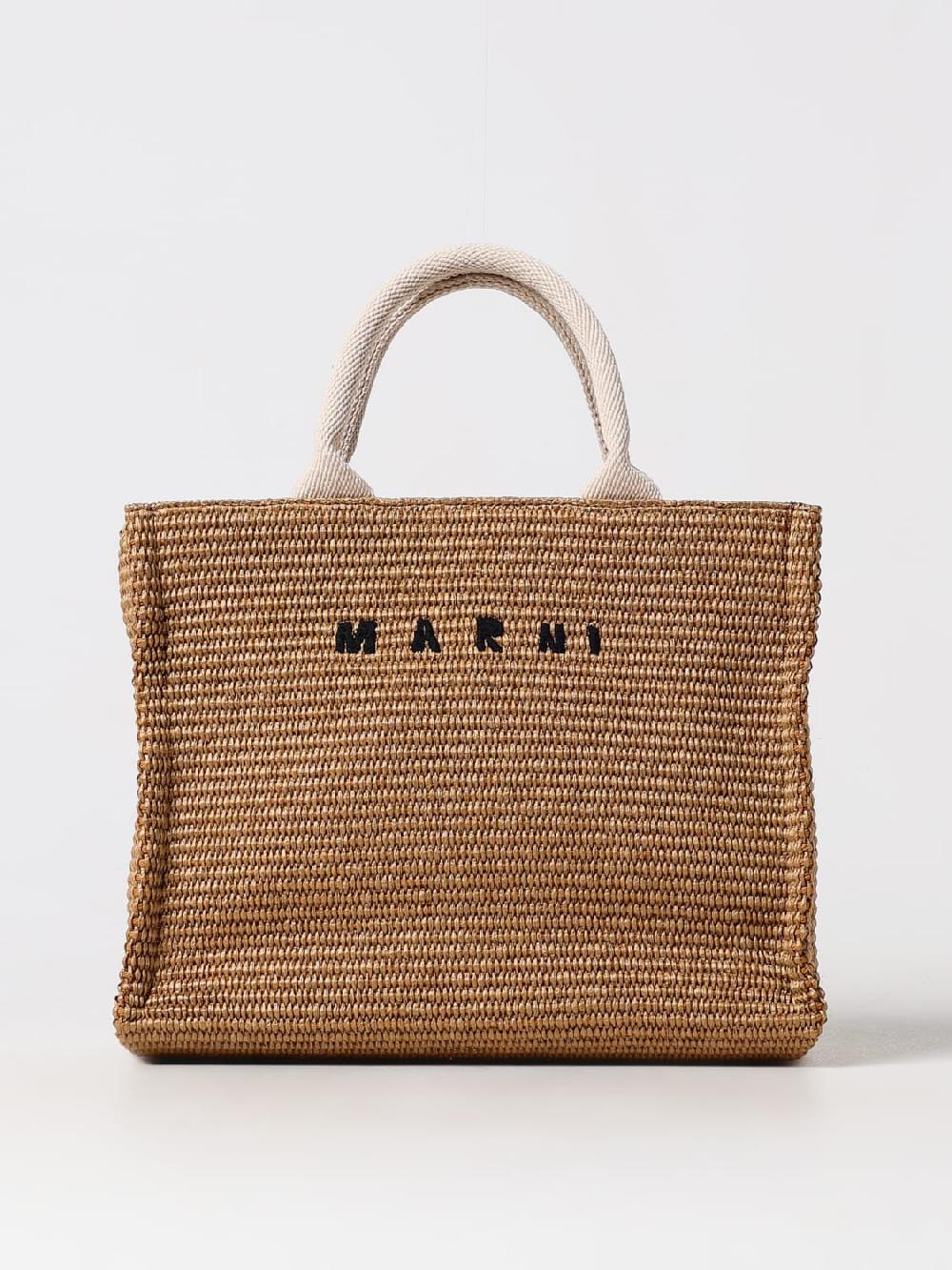 Giglio Borsa Tropicalia Marni in rafia intrecciata e canvas