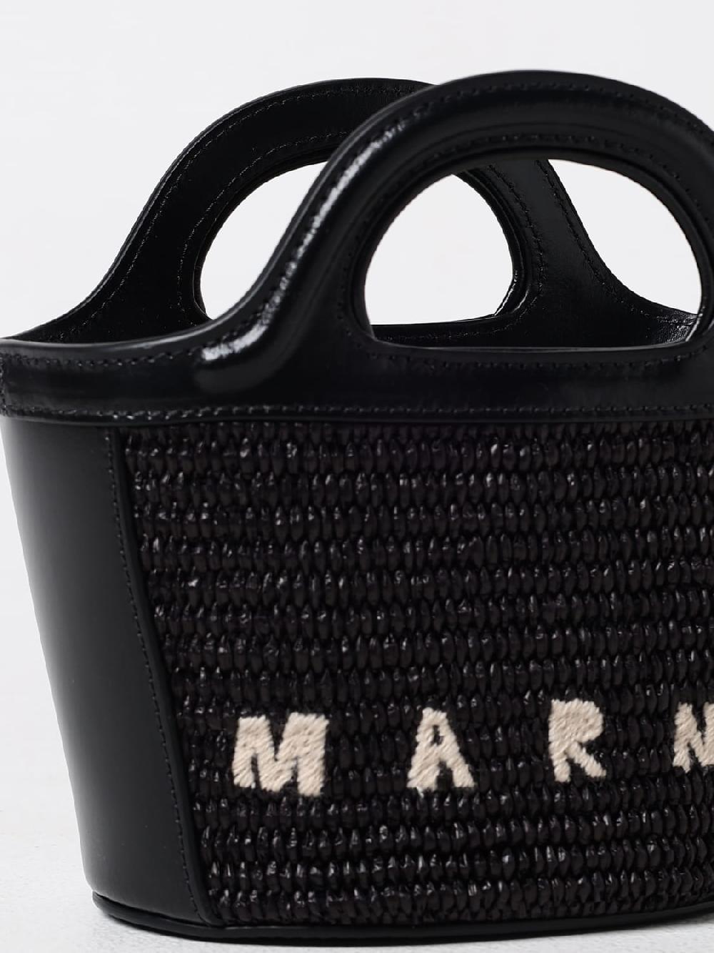 Giglio Borsa Tropicalia Marni In Rafia Intrecciata E Pelle