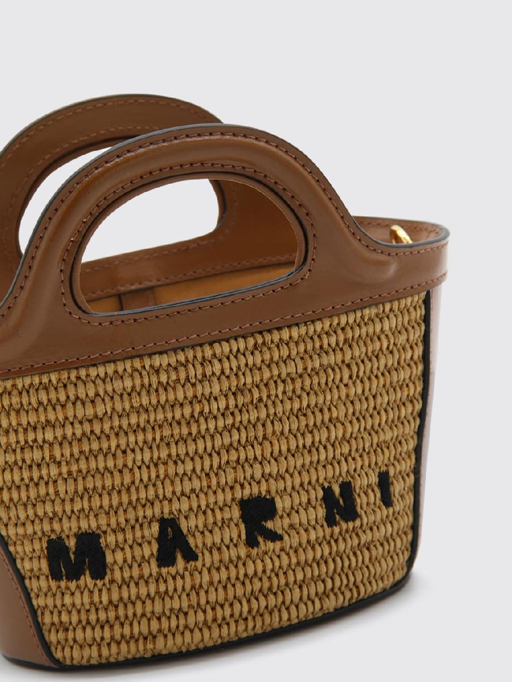 Giglio Borsa Tropicalia Marni In Rafia Intrecciata E Pelle