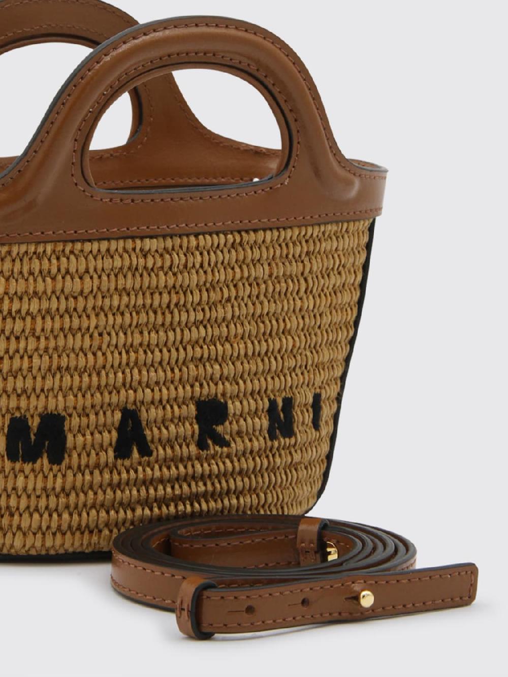 Giglio Borsa Tropicalia Marni In Rafia Intrecciata E Pelle