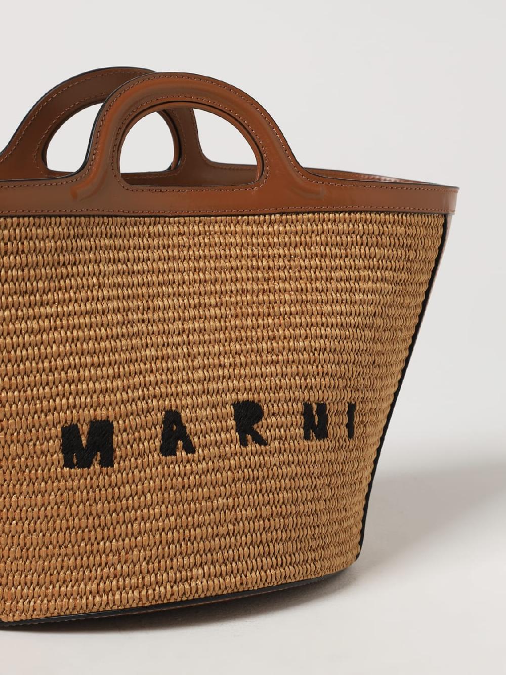 Giglio Borsa Tropicalia Small Marni In Pelle E Rafia