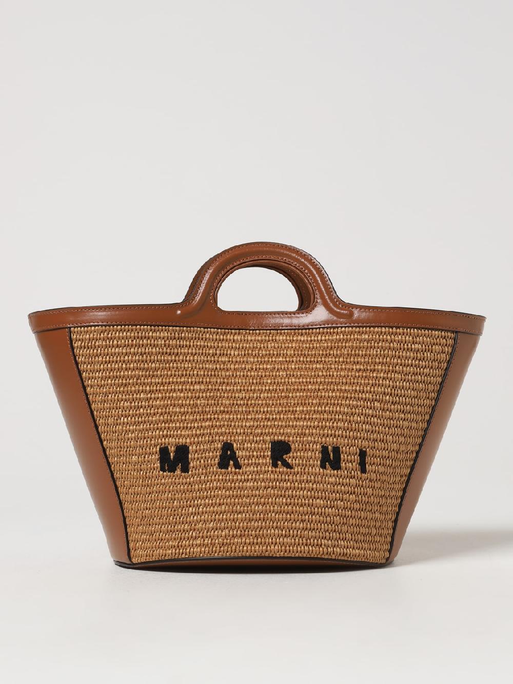 Giglio Borsa Tropicalia small Marni in pelle e rafia