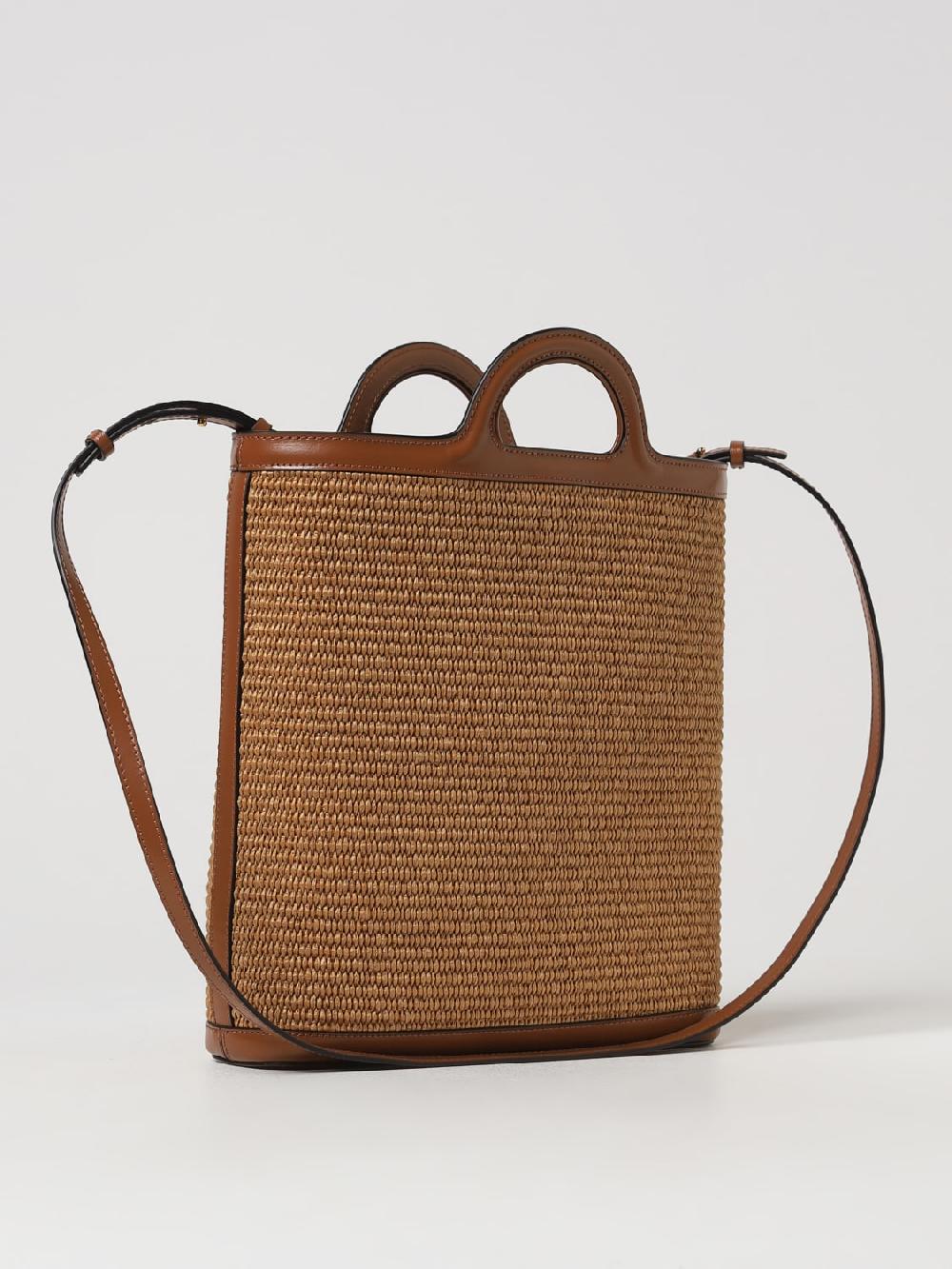 Giglio Borsa Tropicalia Tote Marni In Pelle E Rafia