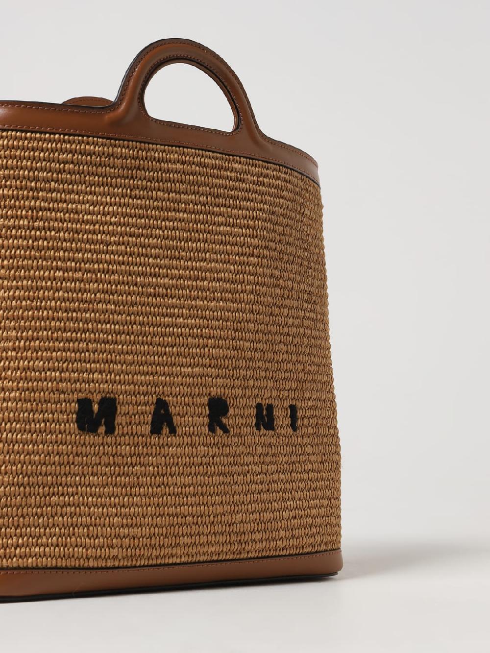 Giglio Borsa Tropicalia Tote Marni In Pelle E Rafia