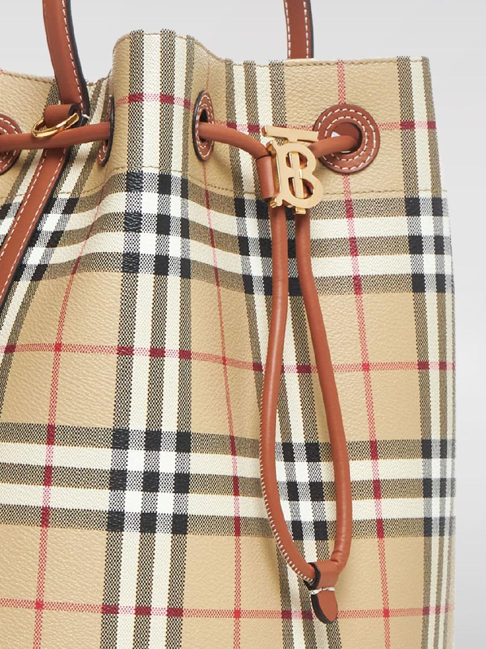 Giglio Borsa Vintage Check Burberry In Cotone Spalmato