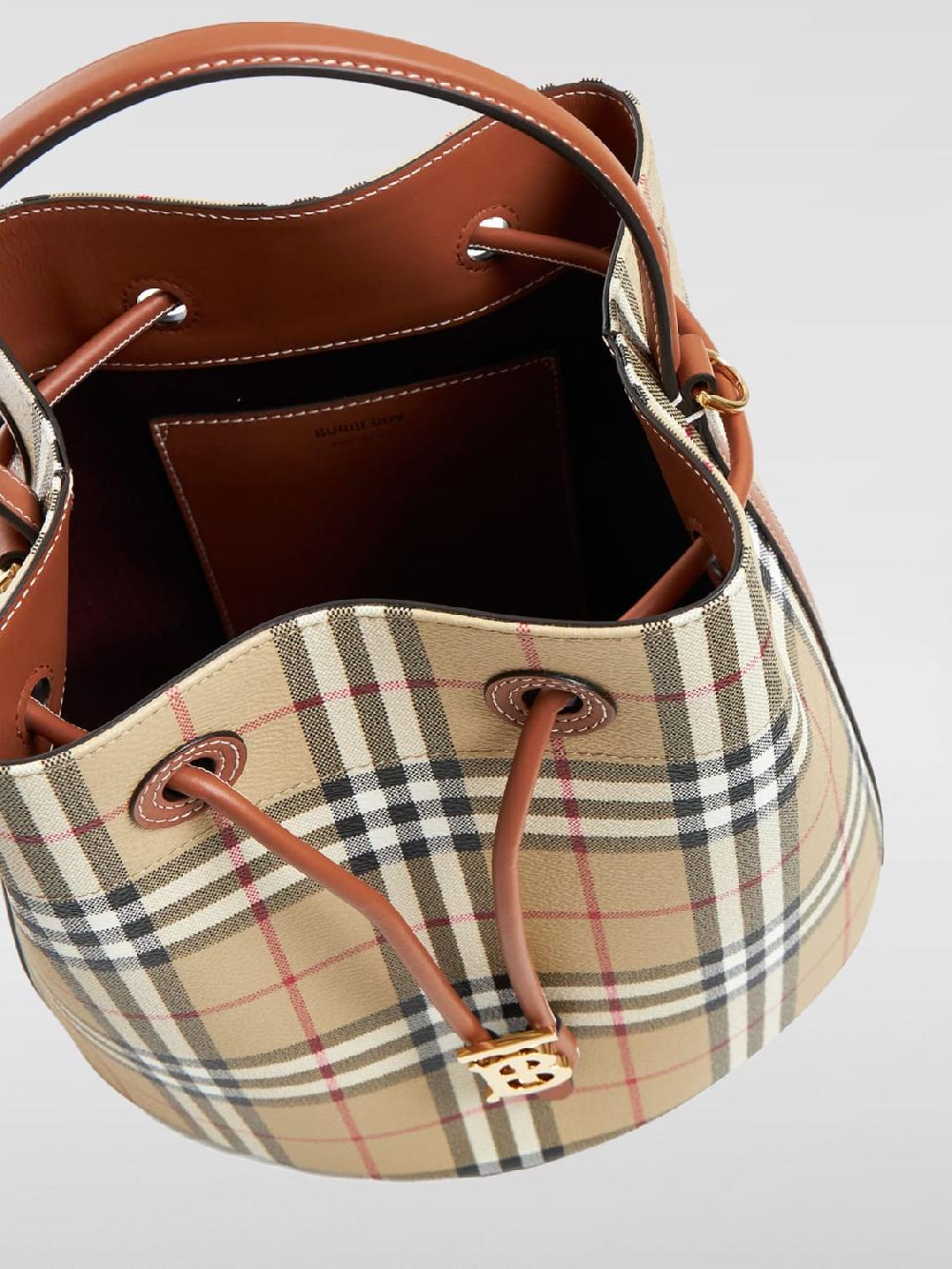 Giglio Borsa Vintage Check Burberry In Cotone Spalmato