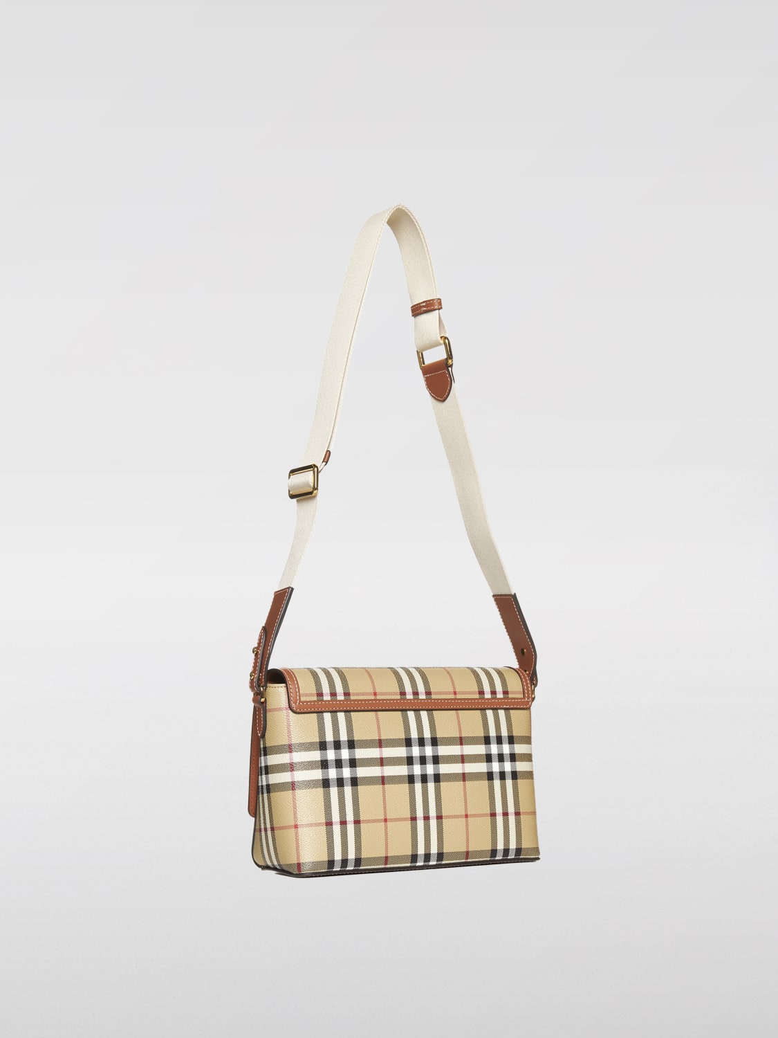 Giglio Borsa Vintage Check Note Burberry In Cotone Spalmato E Pelle