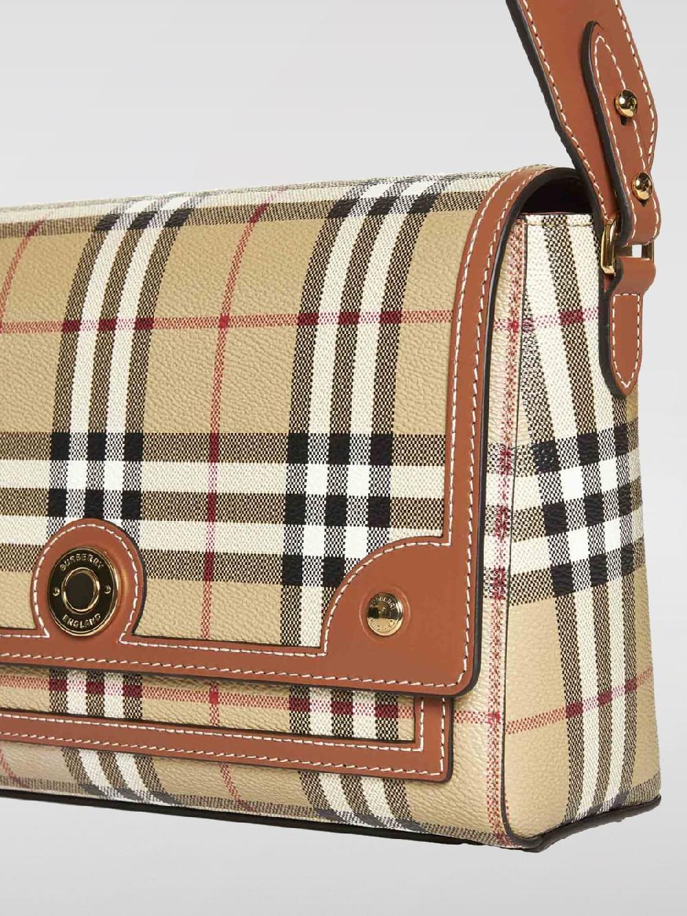 Giglio Borsa Vintage Check Note Burberry In Cotone Spalmato E Pelle