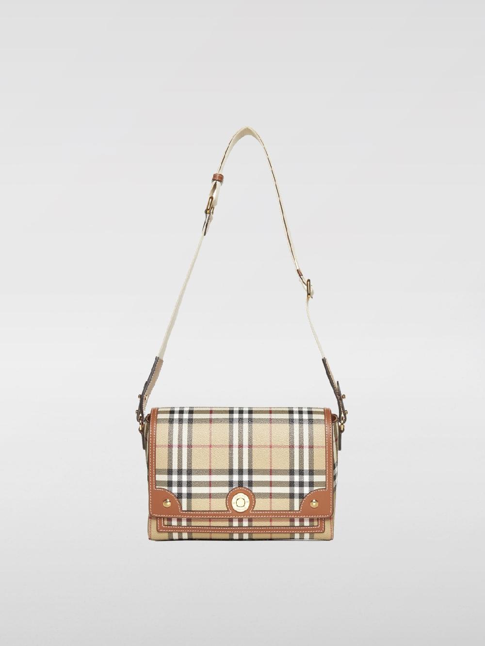 Giglio Borsa Vintage Check Note Burberry in cotone spalmato e pelle