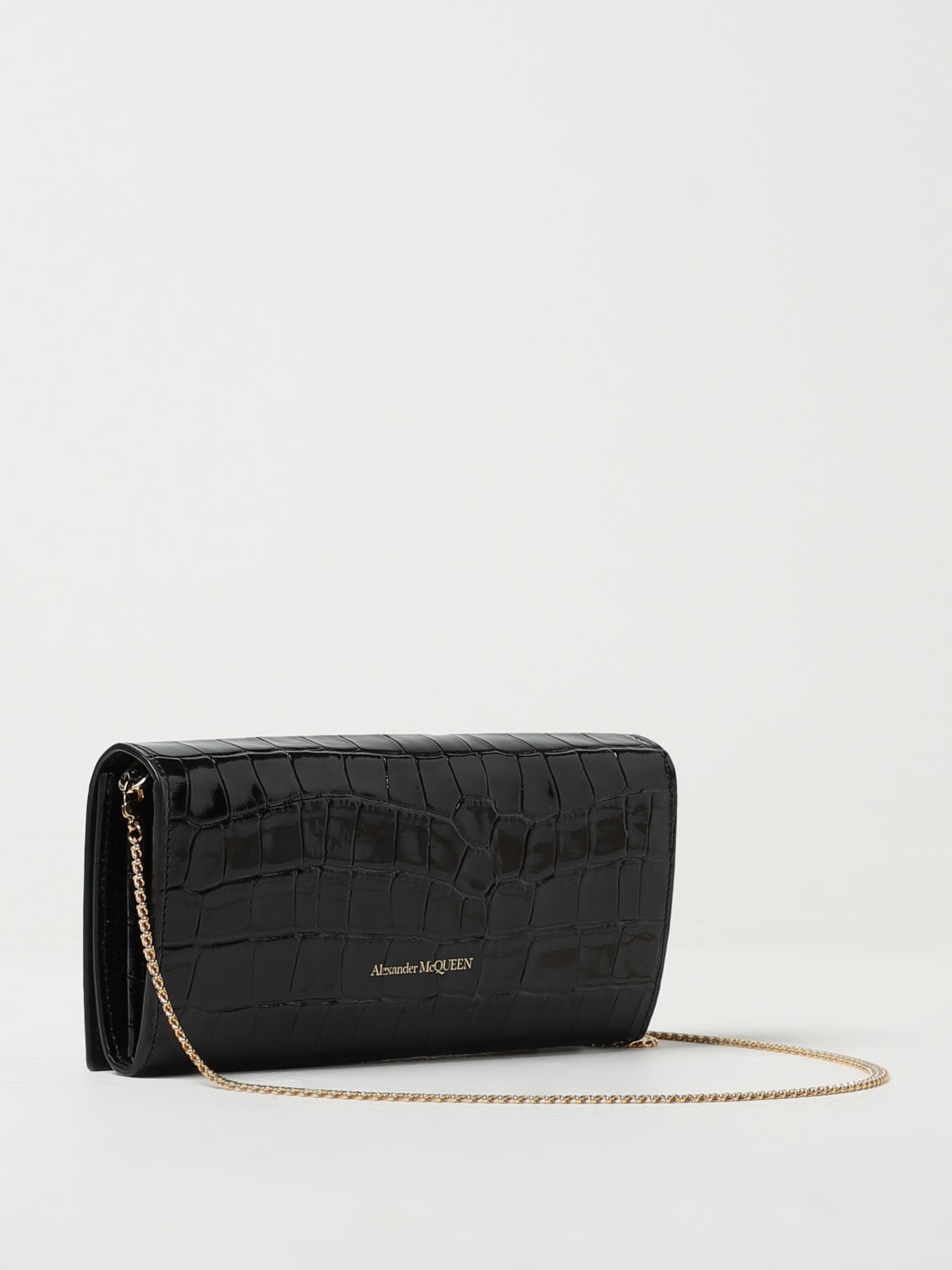 Giglio Borsa Wallet Alexander McQueen In Pelle Spazzolata Stampa Cocco
