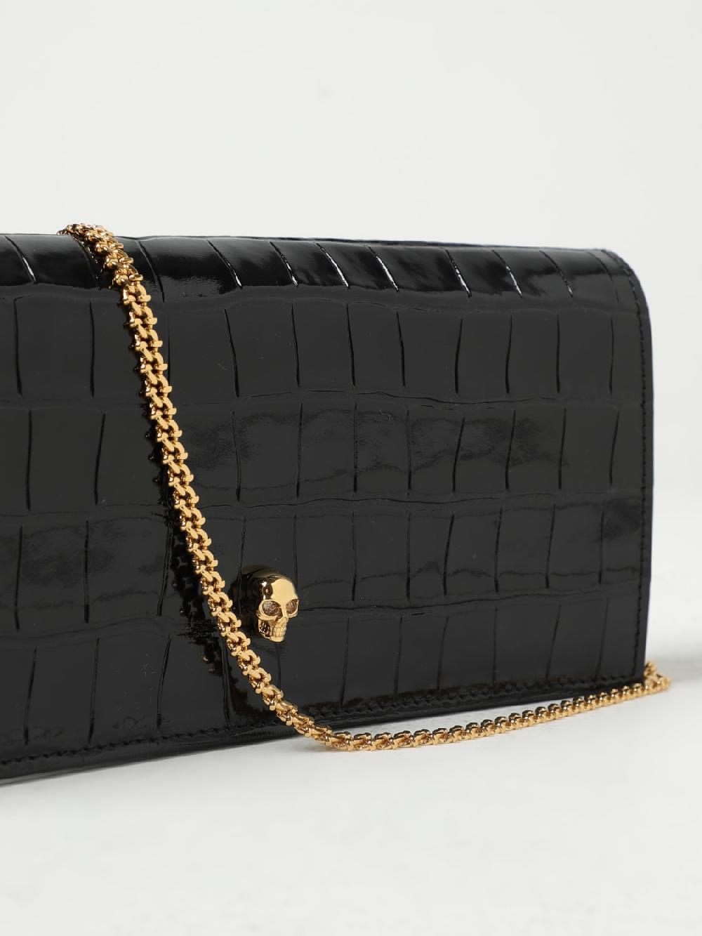 Giglio Borsa Wallet Alexander McQueen In Pelle Spazzolata Stampa Cocco