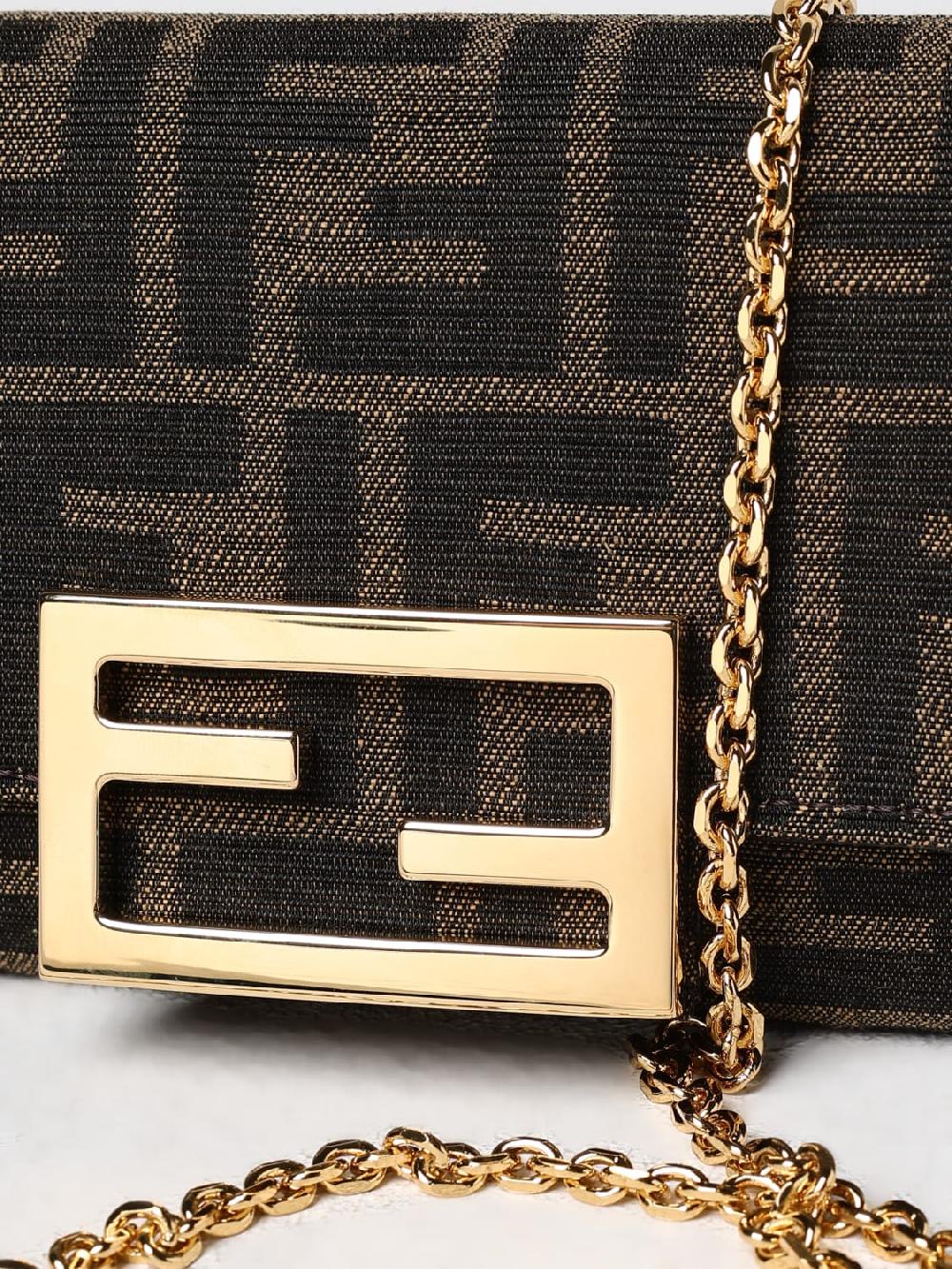 Giglio Borsa Wallet Baguette Fendi In Tessuto Jacquard