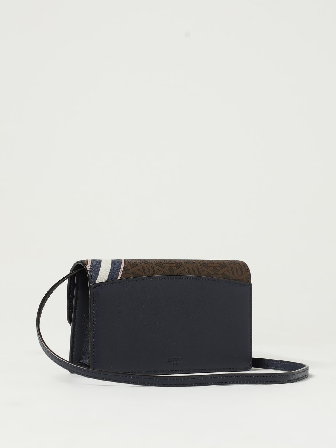 Giglio Borsa Wallet Beylor Bally In Pelle E Cotone Spalmato Con Monogram All Over