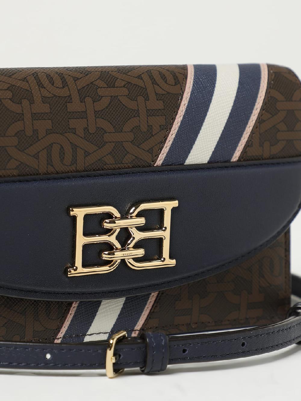 Giglio Borsa Wallet Beylor Bally In Pelle E Cotone Spalmato Con Monogram All Over
