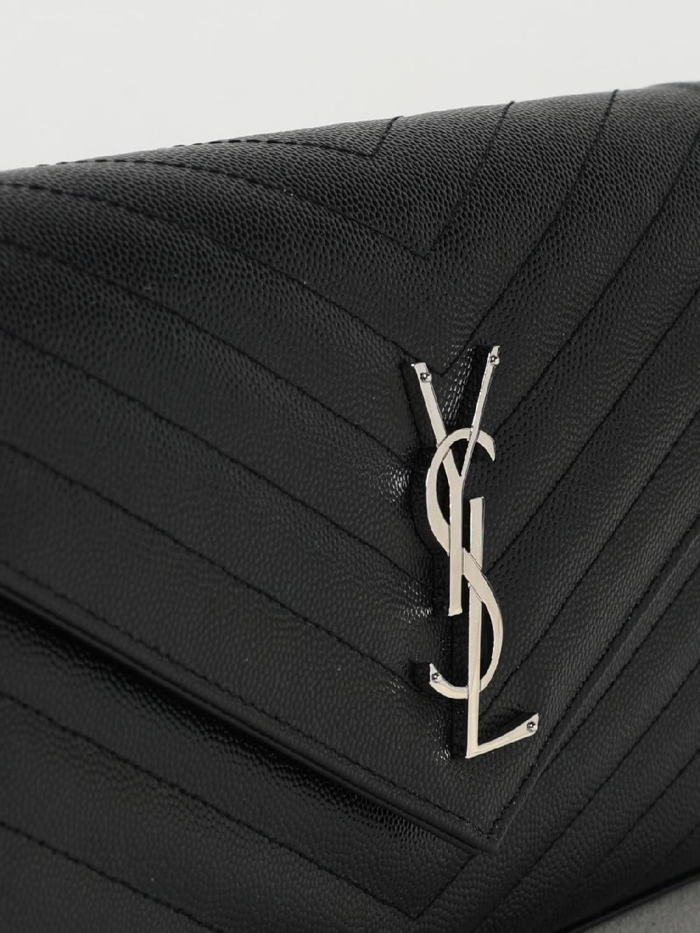 Giglio Borsa Wallet Cassandre Saint Laurent In Pelle Grain De Poudre