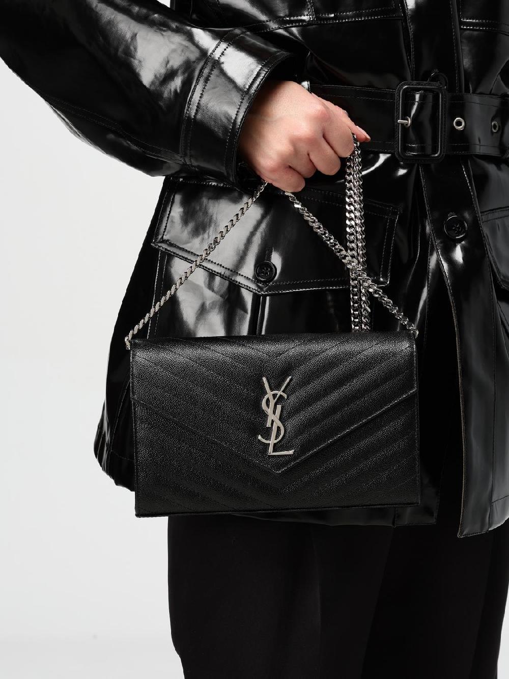 Giglio Borsa Wallet Cassandre Saint Laurent In Pelle Grain De Poudre