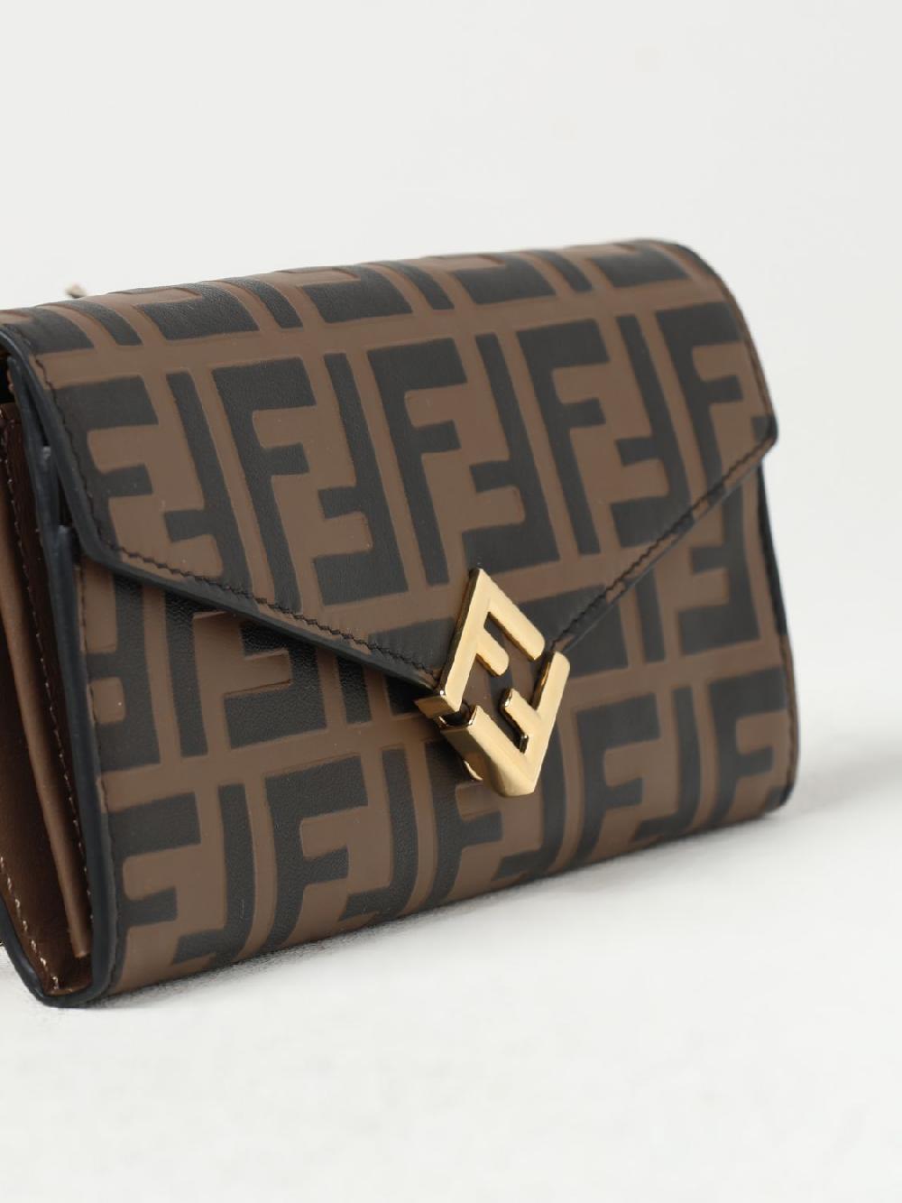 Giglio Borsa Wallet Diamonds Fendi In Pelle Con FF All Over