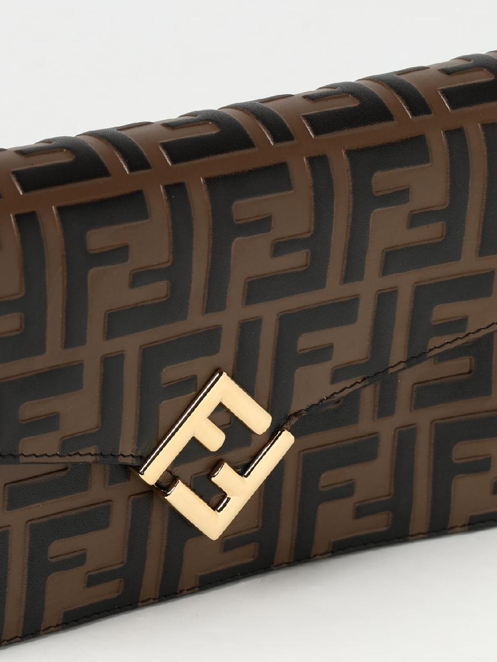 Giglio Borsa Wallet FF Diamonds Fendi In Pelle Con Monogram FF All Over