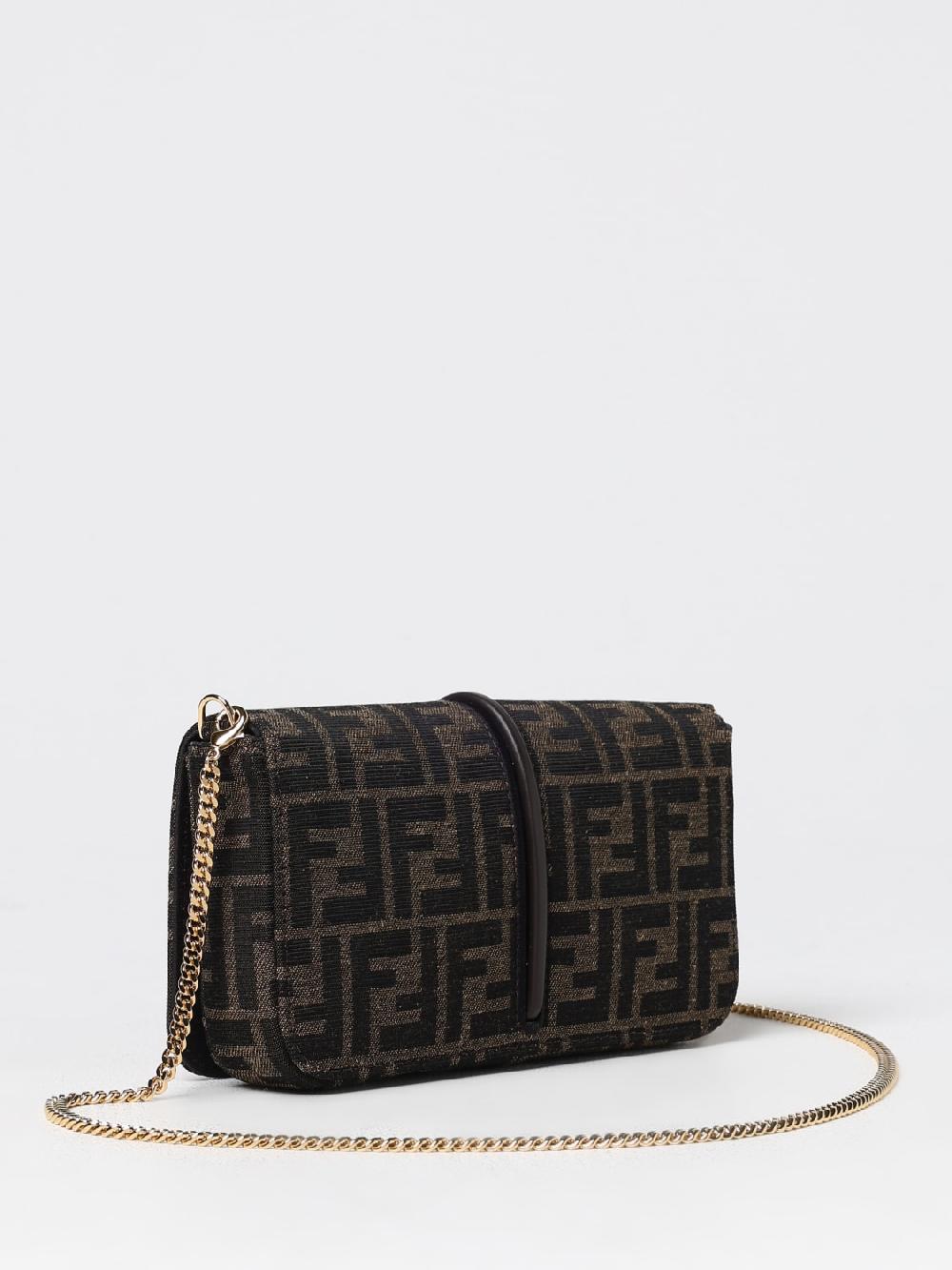 Giglio Borsa Wallet On Chain Fendigraphy Fendi In Tessuto Jacquard