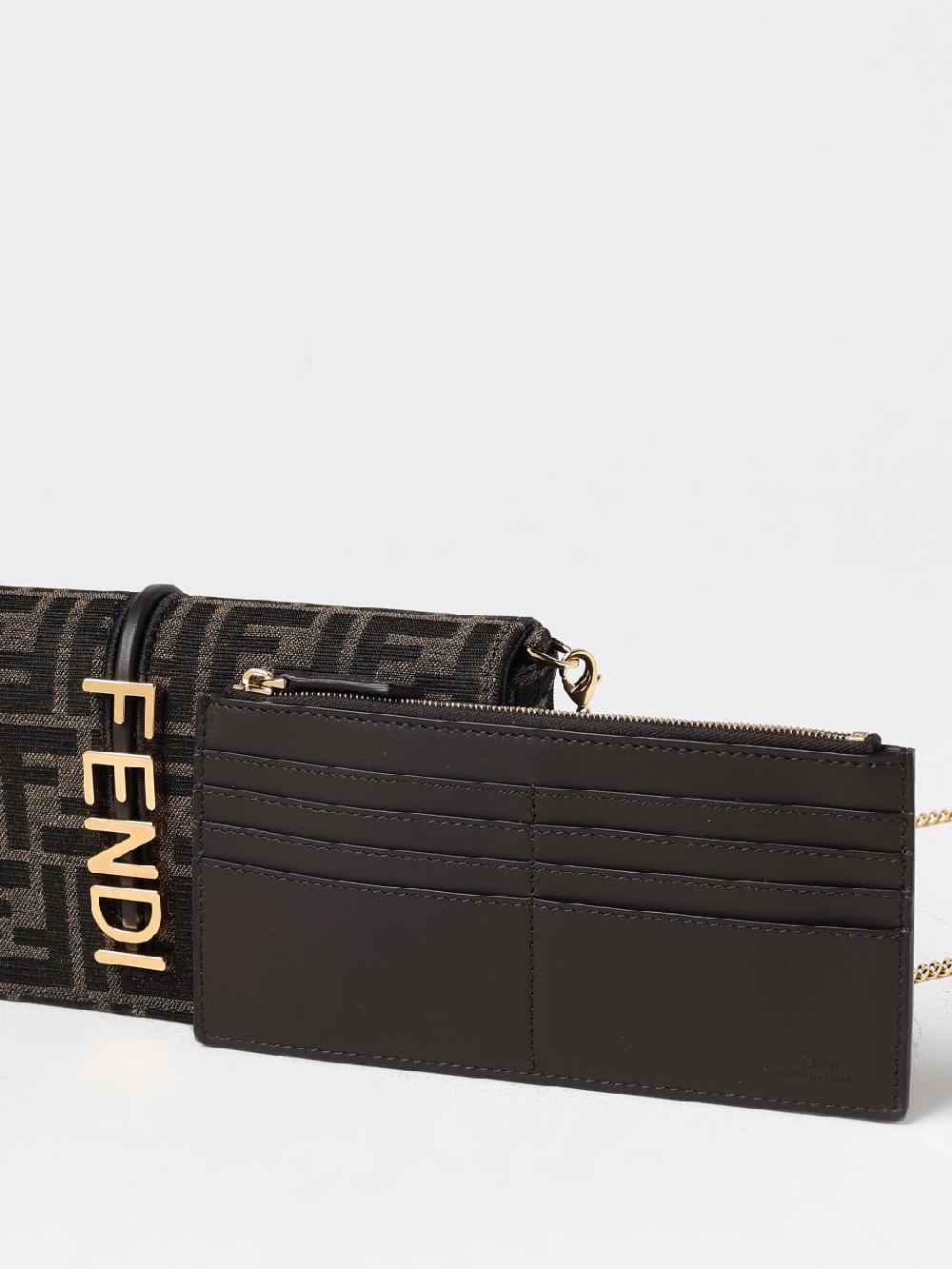 Giglio Borsa Wallet On Chain Fendigraphy Fendi In Tessuto Jacquard