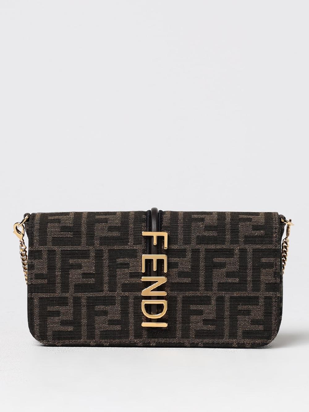 Giglio Borsa wallet On Chain Fendigraphy Fendi in tessuto jacquard