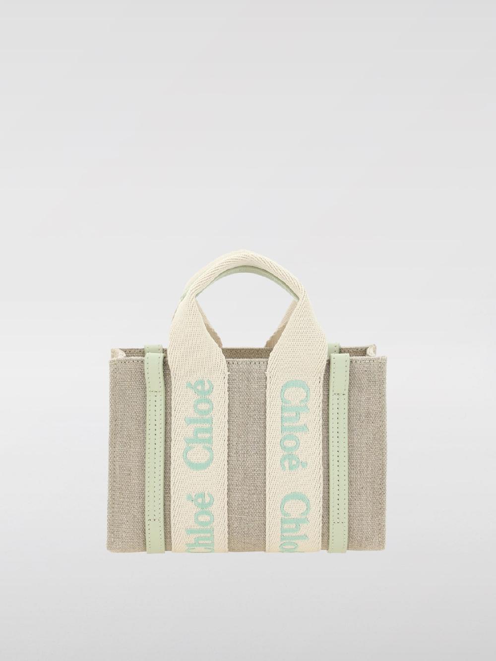 Giglio Borsa Woody Chloè in canvas con logo ricamato