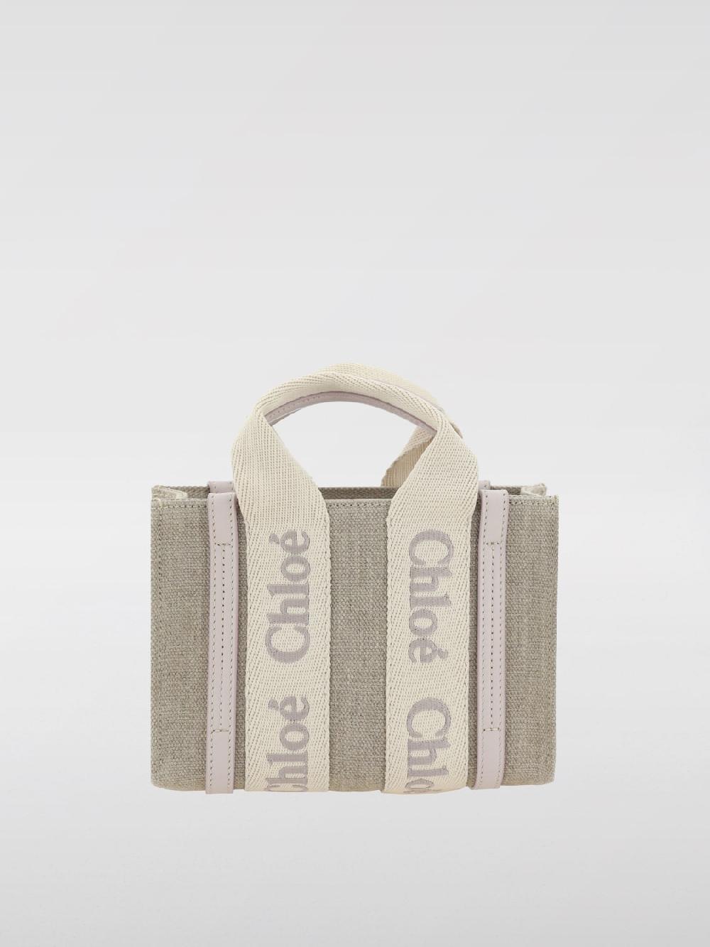 Giglio Borsa Woody Chloè in canvas con logo ricamato