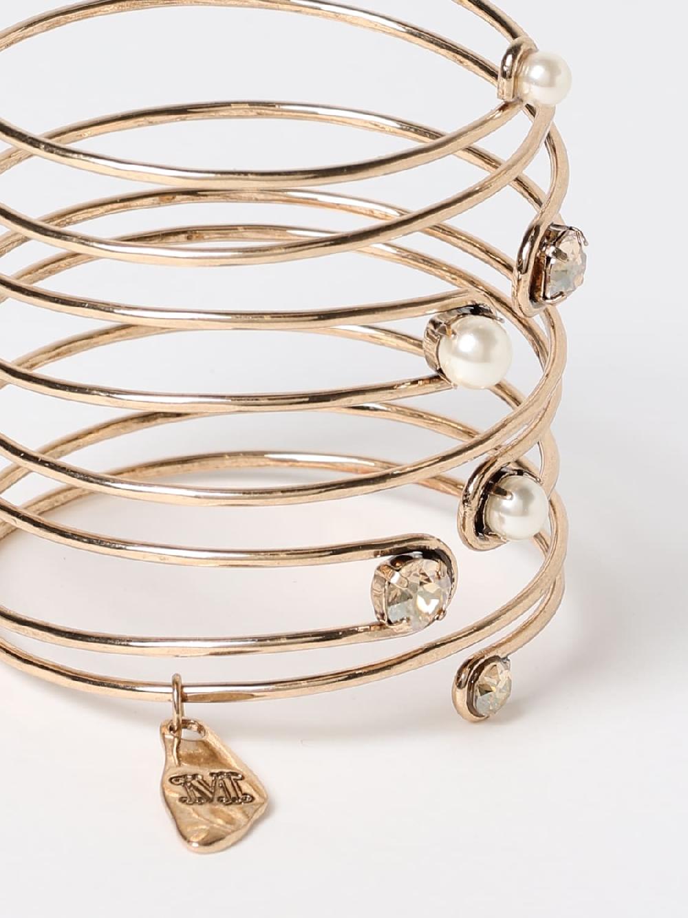 Giglio Bracciale Virgus Max Mara In Ottone Con Strass E Perle Sintetiche
