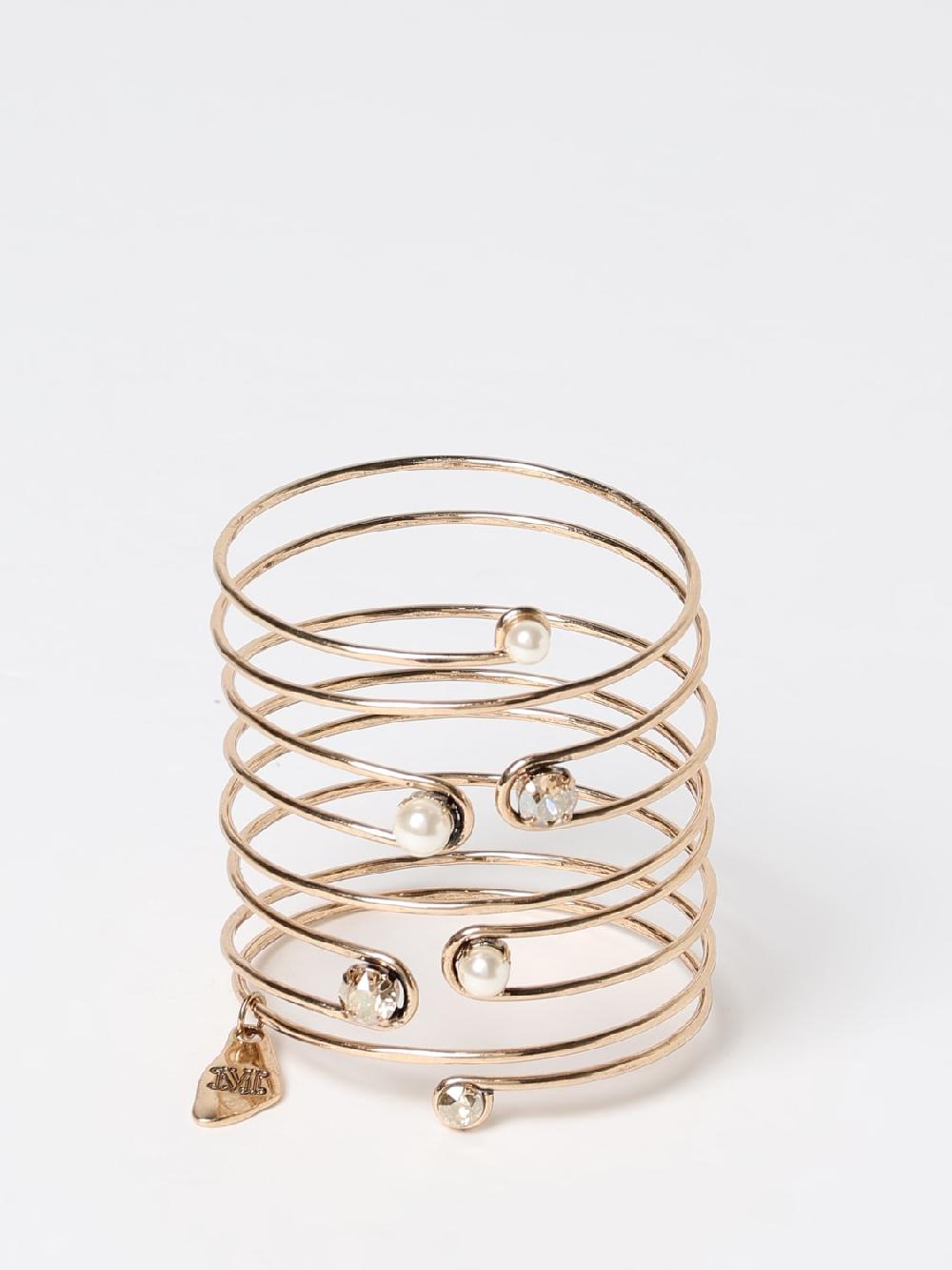 Giglio Bracciale Virgus Max Mara in ottone con strass e perle sintetiche